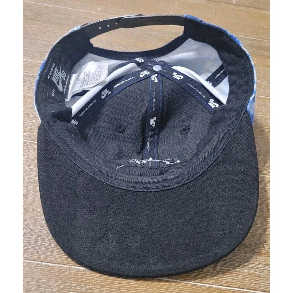Nike SB Youth Hat Blue Tie Dye Flat Bill Snapback Cap Skateboard Skating
